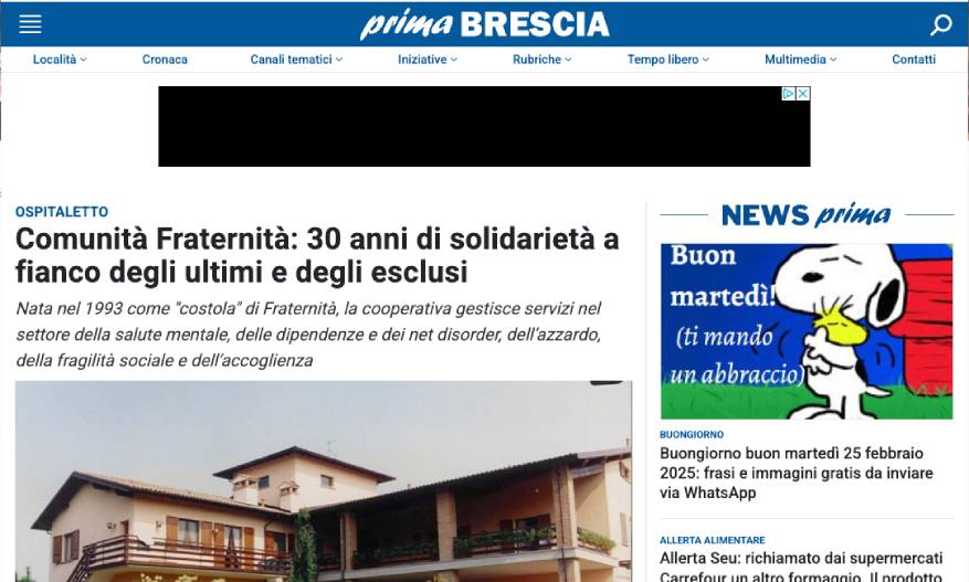 Comunità Fraternità_ 30 anni di solidarietà a fianco degli ultimi e degli esclusi