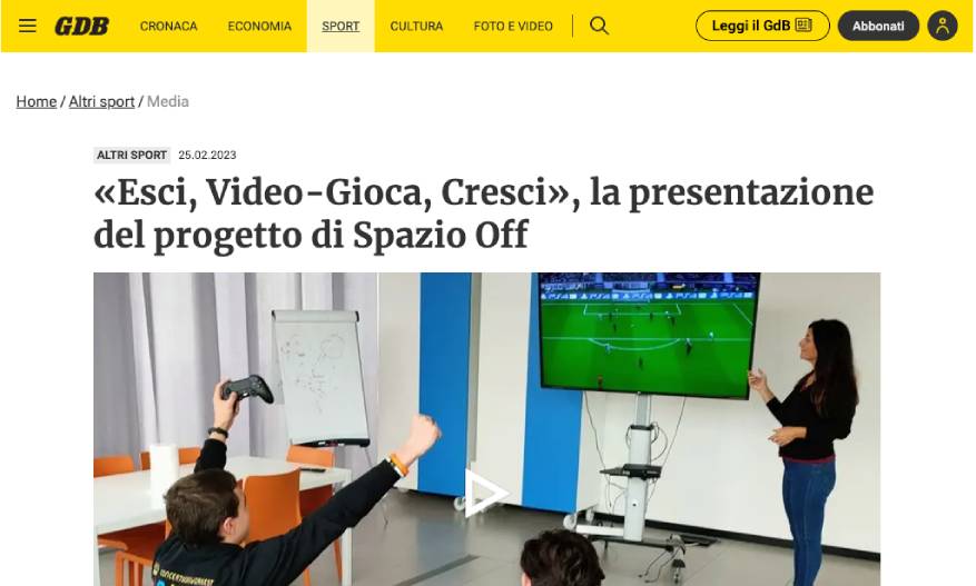 «Esci, Video-Gioca, Cresci», la presentazione del progetto di Spazio Off