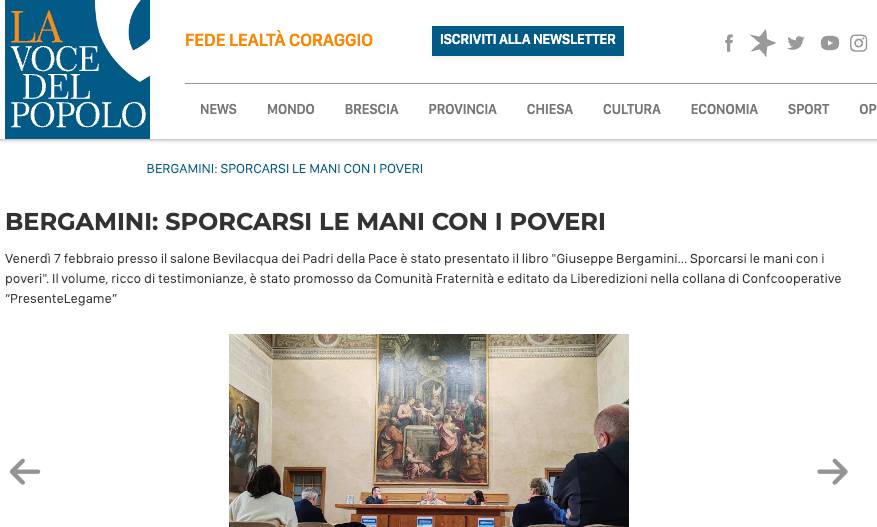 Bergamini: sporcarsi le mani con i poveri - La Voce del Popolo online